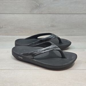 Oofos Women Oolala Thong T Strap Camo Flip Flops Sandals Slide Shoes Sz 9